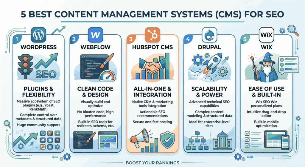 5 Best Content Management Systems (CMS) for SEO.