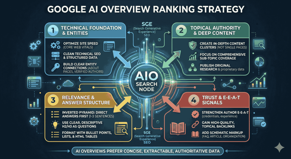 Google AI overview ranking strategy