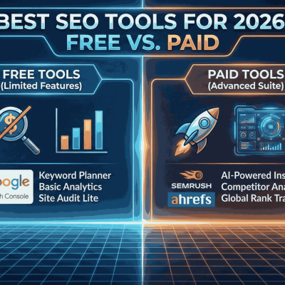 create pic for Best SEO Tools for 2026 Free vs. Paid.